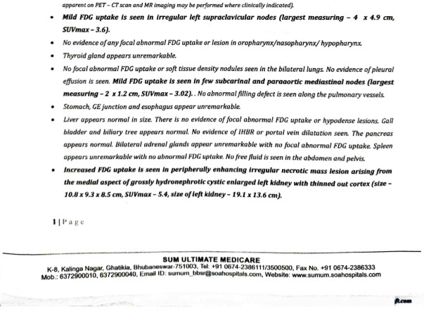 Support My Father To Recover From Renal Cell Carcinoma