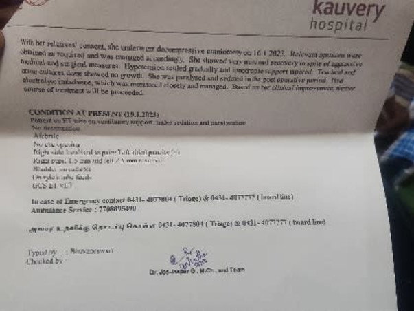 Support Shanthi Recover From Accidental Head Injury, plz Help My Amma
