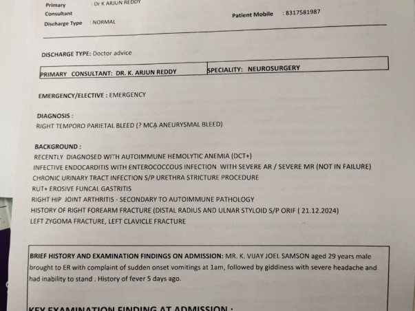 Help K.V. Joel Fight for His Life – Urgent ICU & Surgery Appeal