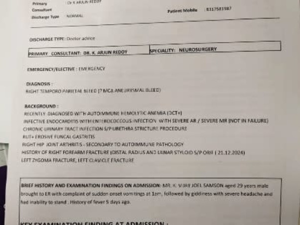 Help K.V. Joel Fight for His Life – Urgent ICU & Surgery Appeal