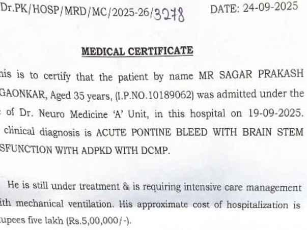 Sagar Belgoankar is in Coma and need your support