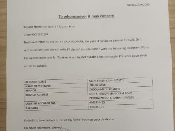 Help my friend Jacob Sathiyaseelan fight Left Ventricular Noncompaction / LVNC
