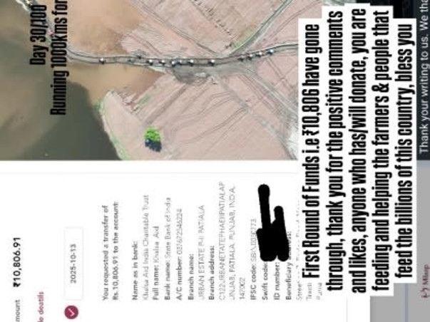 Running 1000kms for the Punjab Floods & Underprivileged Children.