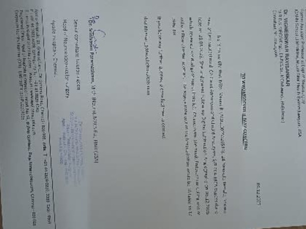 Support Vasavi R Recover From Endove Syndrome, Limb-Brain Type