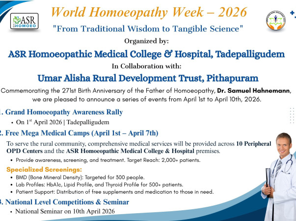World Homoeopathy Awareness Week - Screening &Treatment 2000 patients