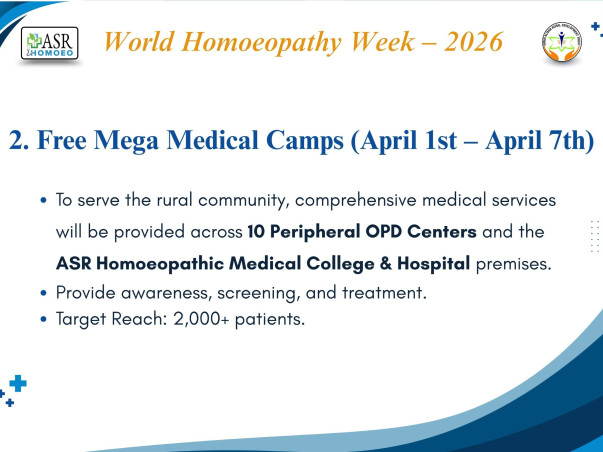 World Homoeopathy Awareness Week - Screening &Treatment 2000 patients