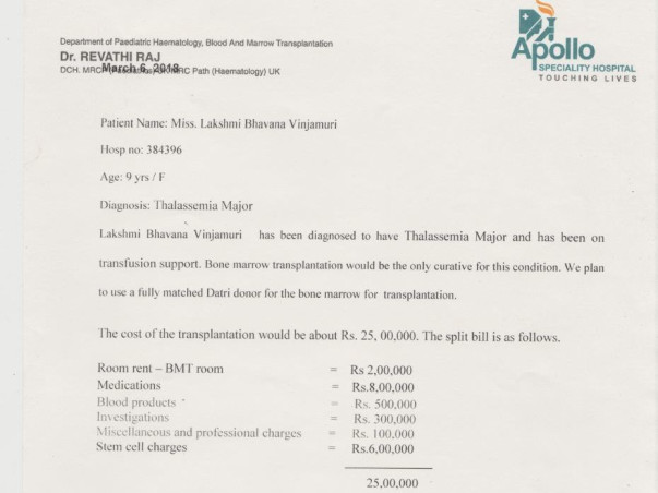 Help 9-Year-Old Baby Girl - Fight Thalassemia