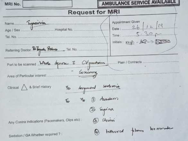 Help Tejashwini Undergo Spinal Cord Operation