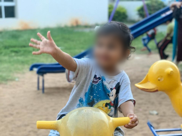 Riti: I wish I could hear you Mom. 
"Please Help her hear and speak"