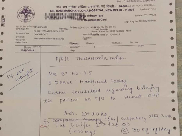 Help Kunal Recover From Thalassemia