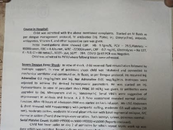 Support Pranav To Recover From Dengue Fever