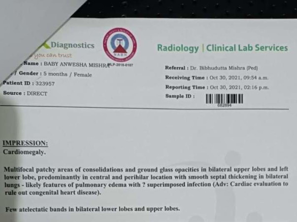 Help Baby Anwesha Mishra for Heart treatment