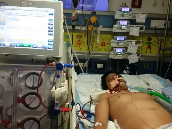 13-year-old Mujeeb is in a critical state in the ICU