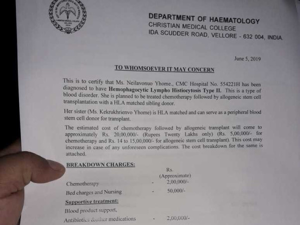 Help Neilovonuo Yhome Fight Cancer