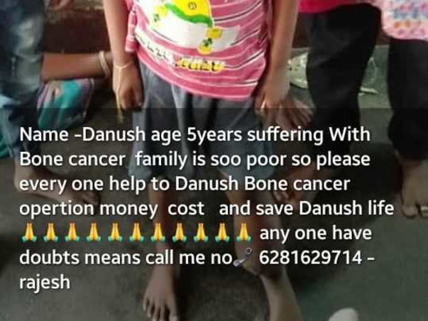 Help dhanush suffering from Bone Cancer