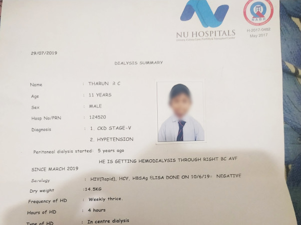 Help Tarun Undergo Kidney Transplant