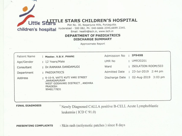 Help Phani Battle Leukemia