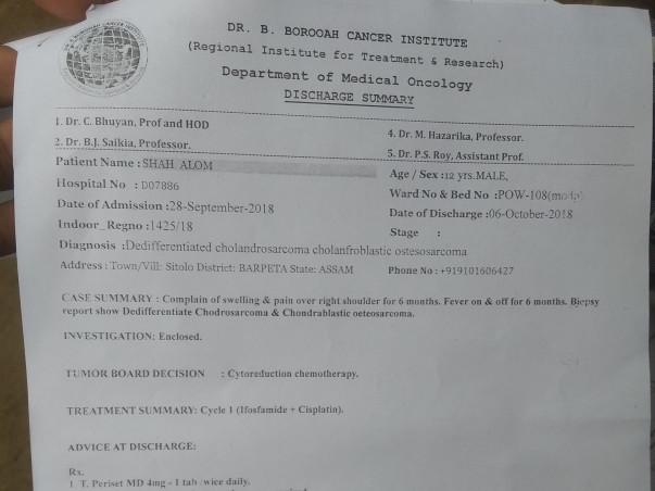 Support Shah Alom Recover From Colon Cancer