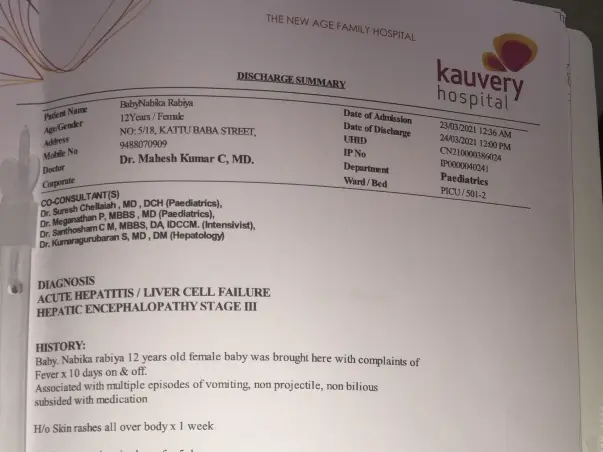 Help Nabika Rabita Recover From Acute Hepatitis