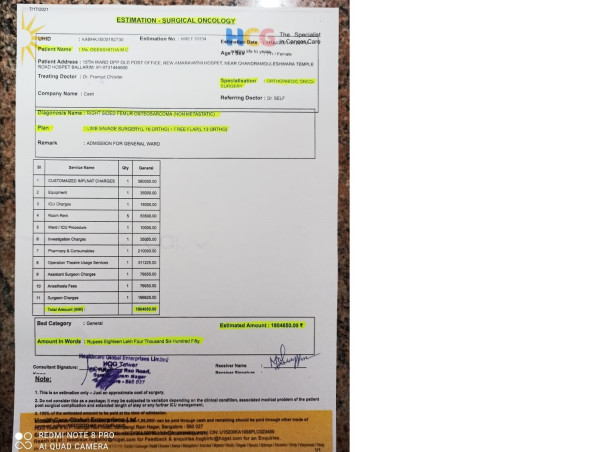 Help Deekshitha Aged 6 To Fight Against Bone Cancer