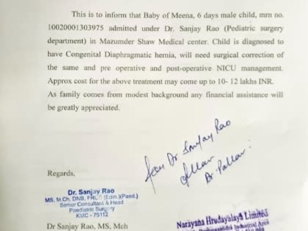 Support Baby Of Meena Recover From Heart Disease And CDH Issue