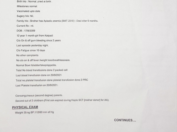 12 years old HARISMITA A needs your help fight Aplastic Anemia