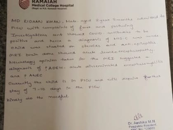 2 years Old Mohammad  Ridaan Khan Needs Your Help To Recover From  Brain Infection