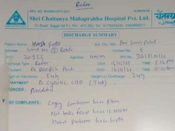 4 Months Old Harsha Needs Your Help To Recover From Heart Disease