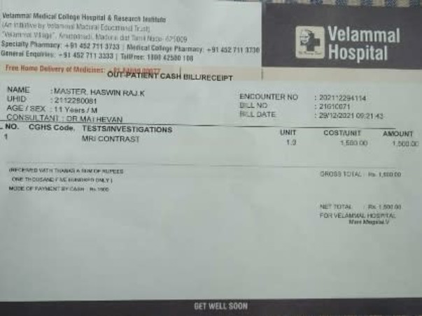 Support Haswin Raj To Recover From Ependymoma