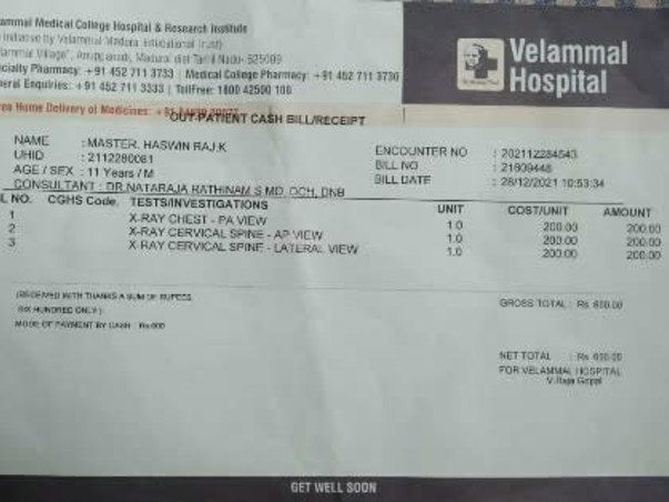 Support Haswin Raj To Recover From Ependymoma
