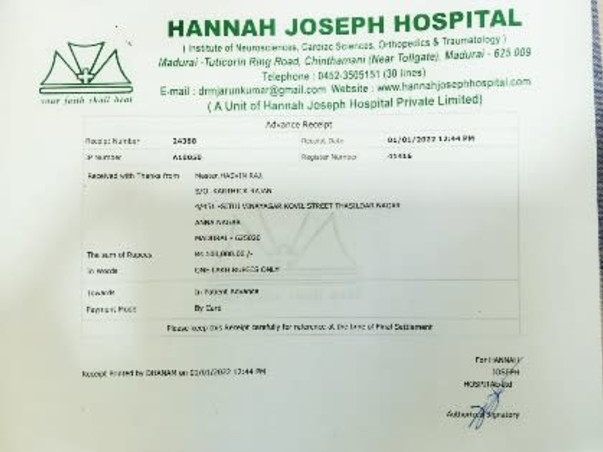 Support Haswin Raj To Recover From Ependymoma