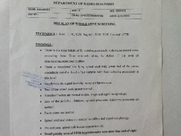 Support Yashaswi Sagarika To Undergo Spinal Cord Surgery