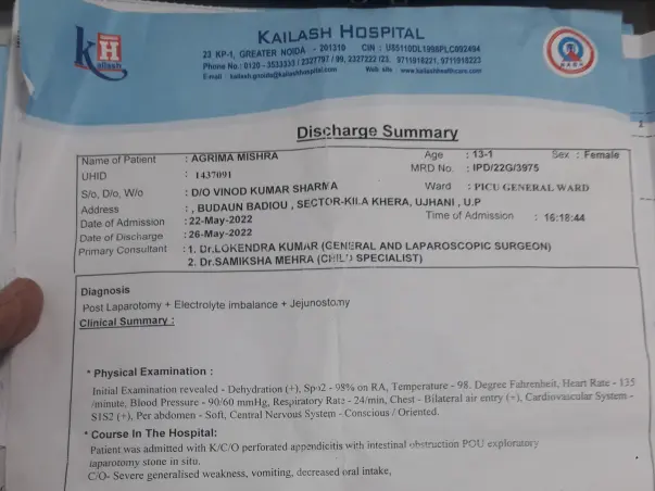 Help My Friend Agrima Mishra Fight Perforated Appendix