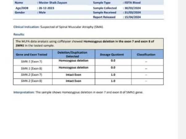 4 months old Shaik Mohammad Zayaan needs your help fight Spinal Muscular Atrophy, Type I / SMA1
