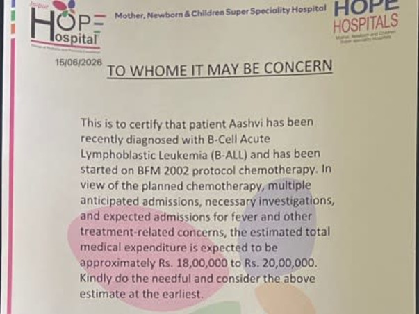 Help child of Saurabh Bhatnagar Recover from Leukemia / Blood Cancer
